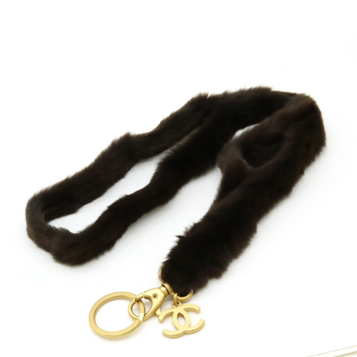 Chanel Weasel Fur Neck Strap Dark Brown