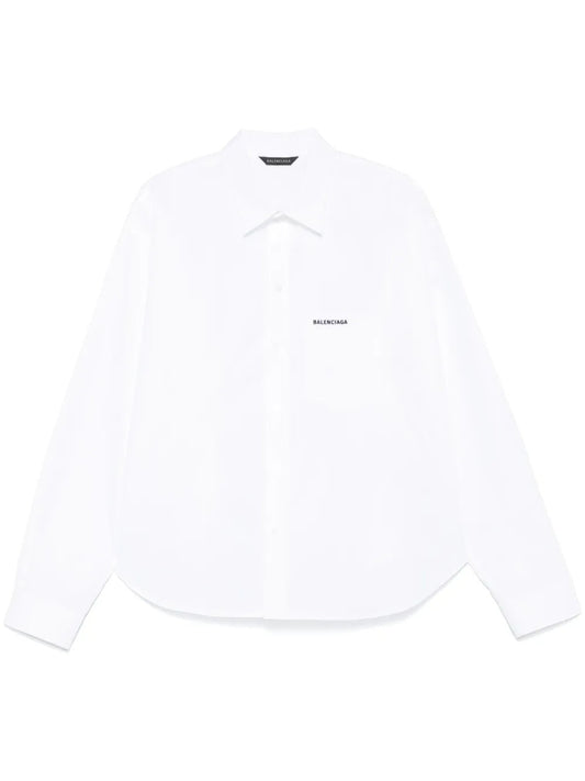 Balenciaga Women Logo-Embroidered Regular Shirt