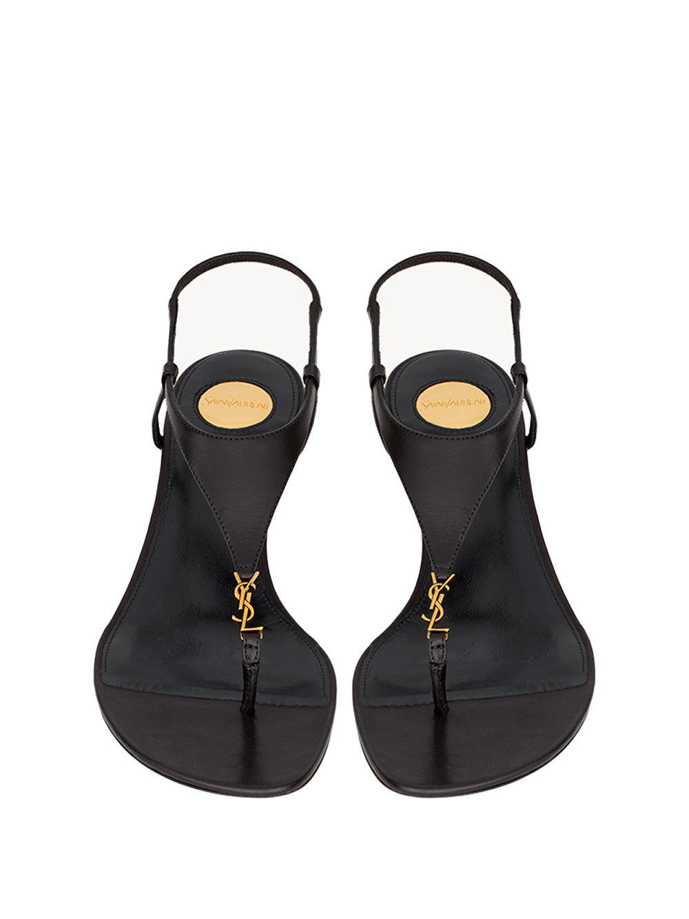 Saint Laurent Women Cassandra Smooth Leather Wedge Sandals