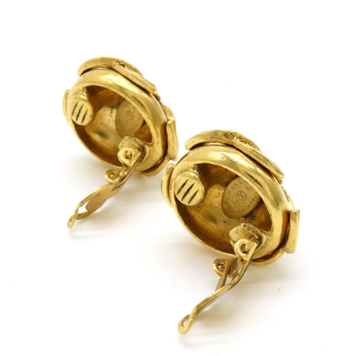Chanel Triple Coco Mark Earrings Gold