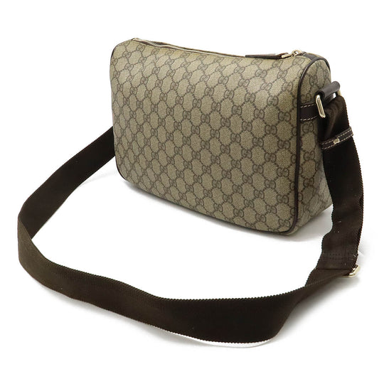 Gucci GG Supreme GG Plus Shoulder Bag PVC Leather Khaki Beige Brown 246881