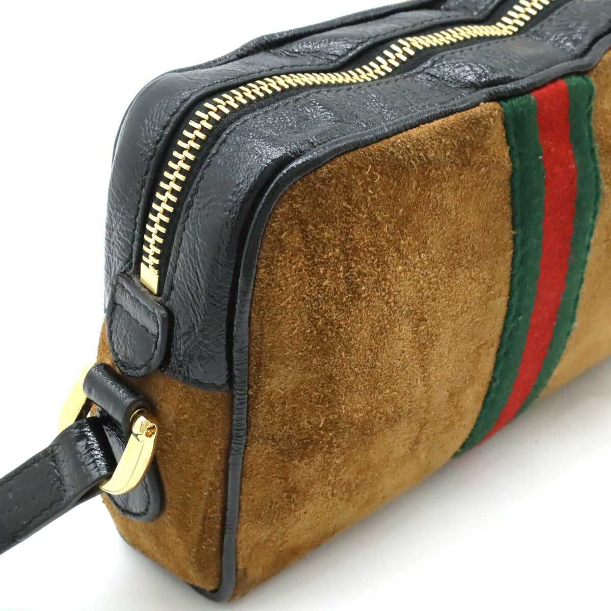 Gucci Suede Patent Leather Ophidia Shoulder Bag 573321