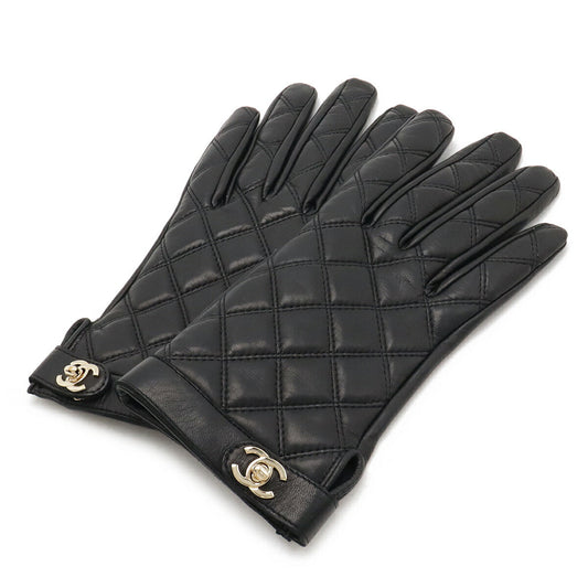 Chanel Lambskin Gloves Matelassé Coco Mark