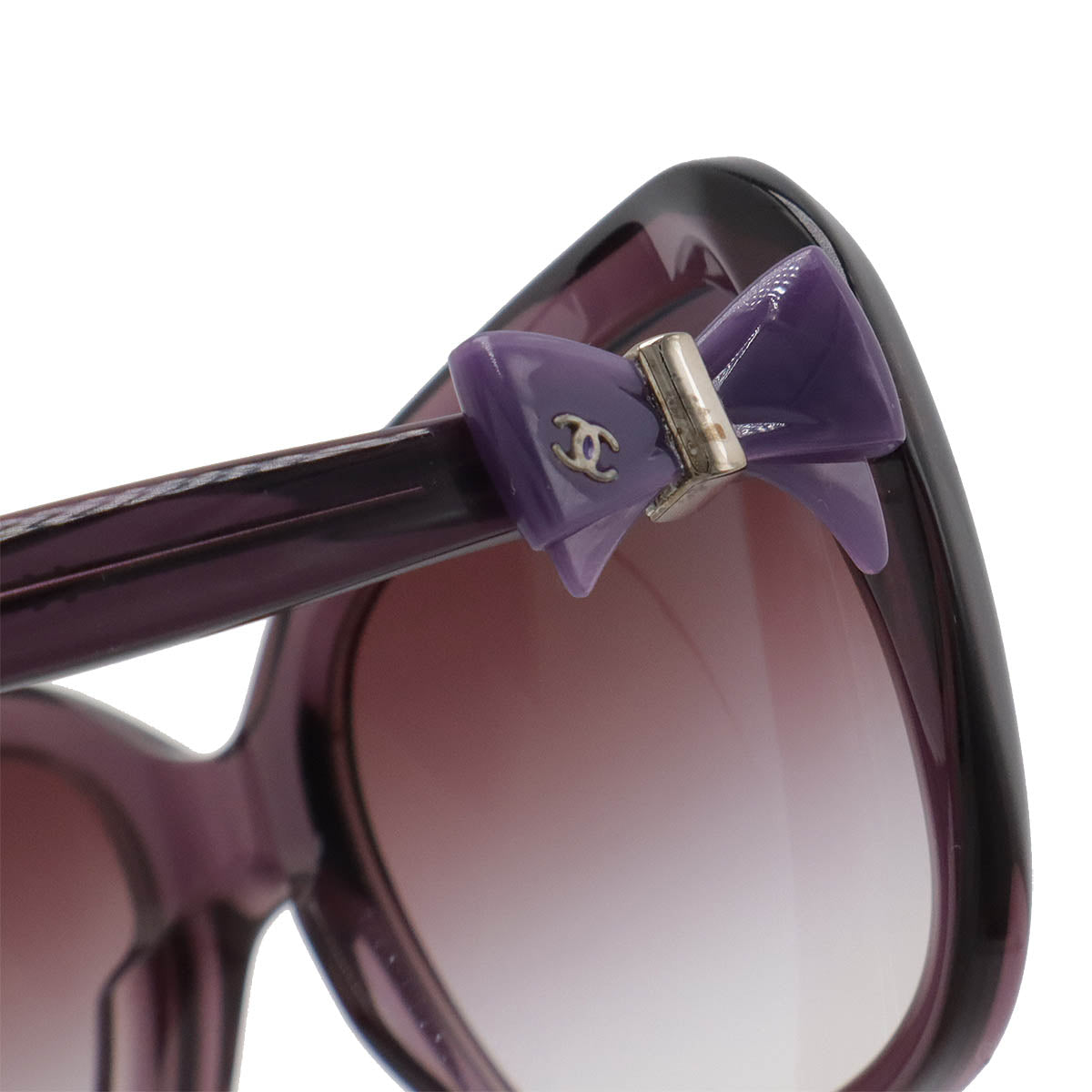 Chanel Coco Mark Ribbon Sunglasses Purple