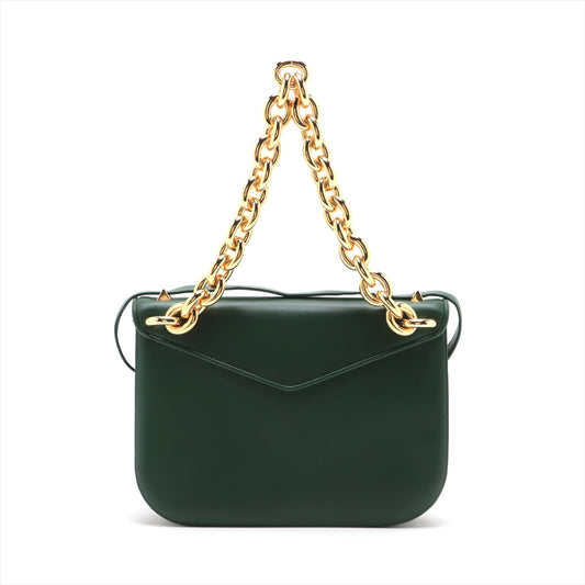 Bottega Veneta  Mountain Leather Chain Shoulder Bag Green