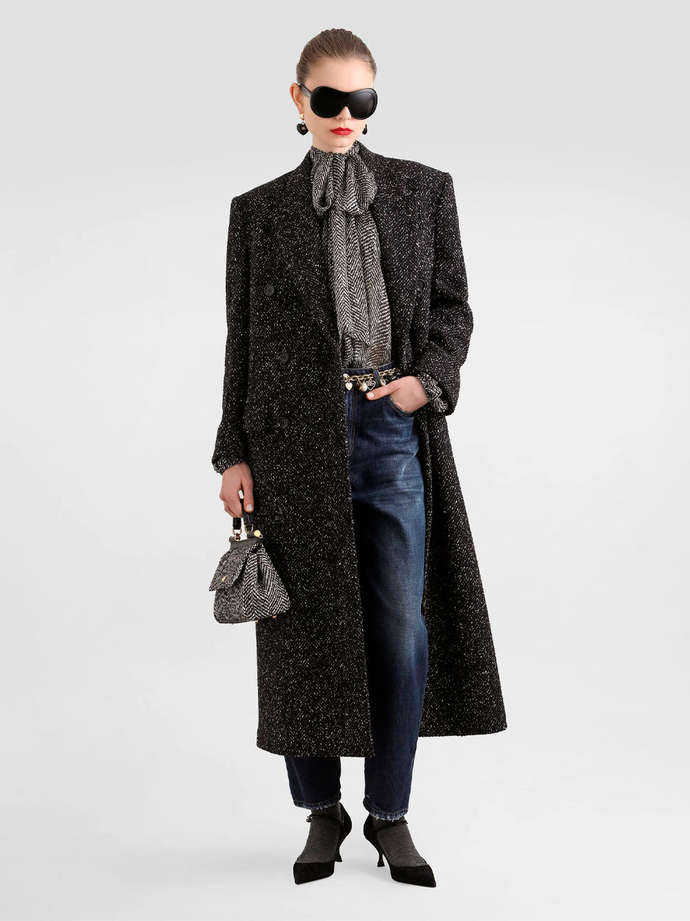 Dolce & Gabbana Women Chevron-Print Silk Chiffon Shirt