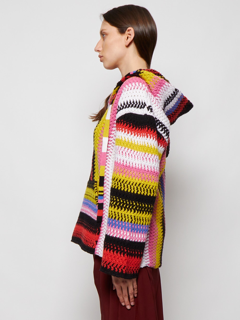Chloe Macramã Cashmere Hoodie Multicolor