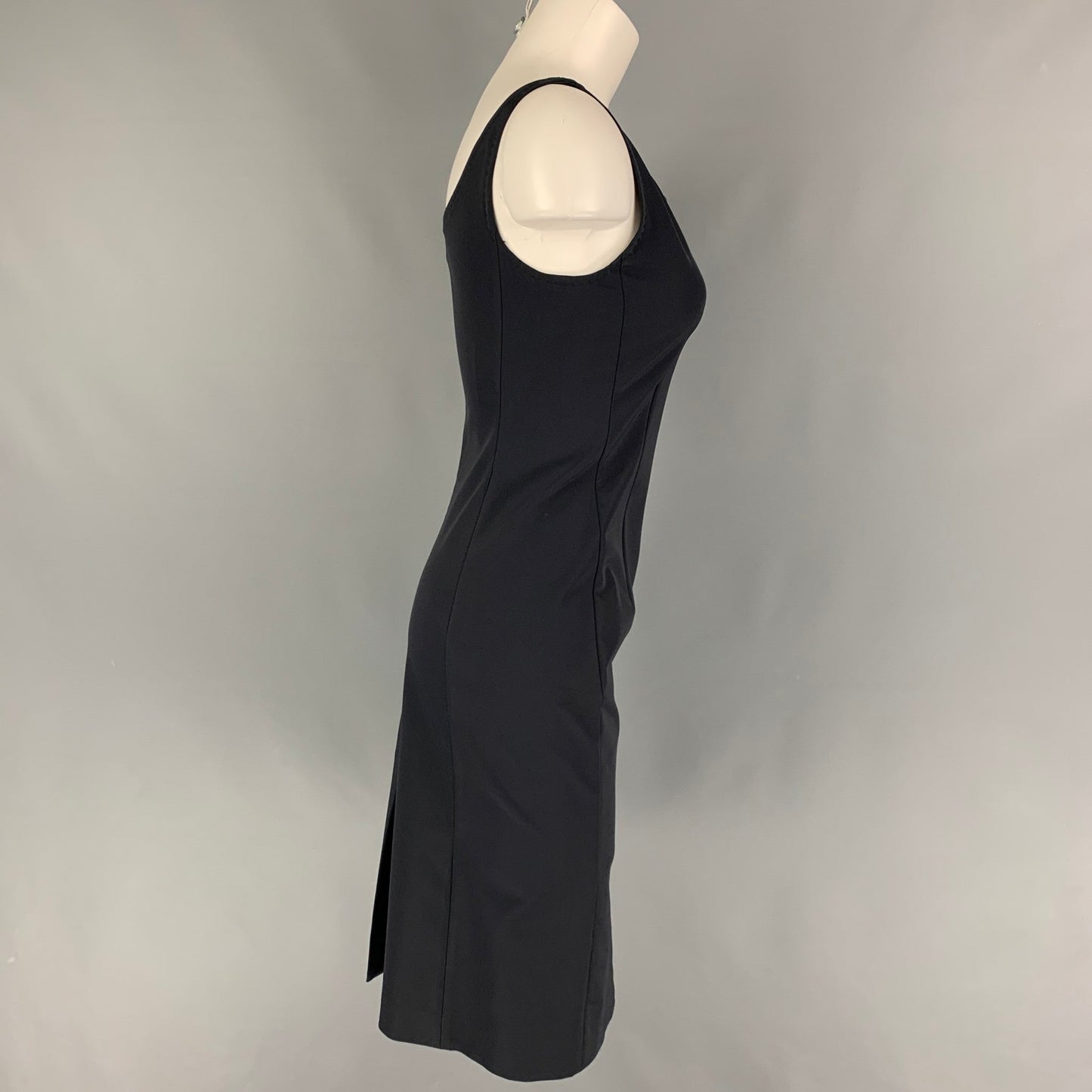 PRADA Size 2 Black Polyester Shift Dress