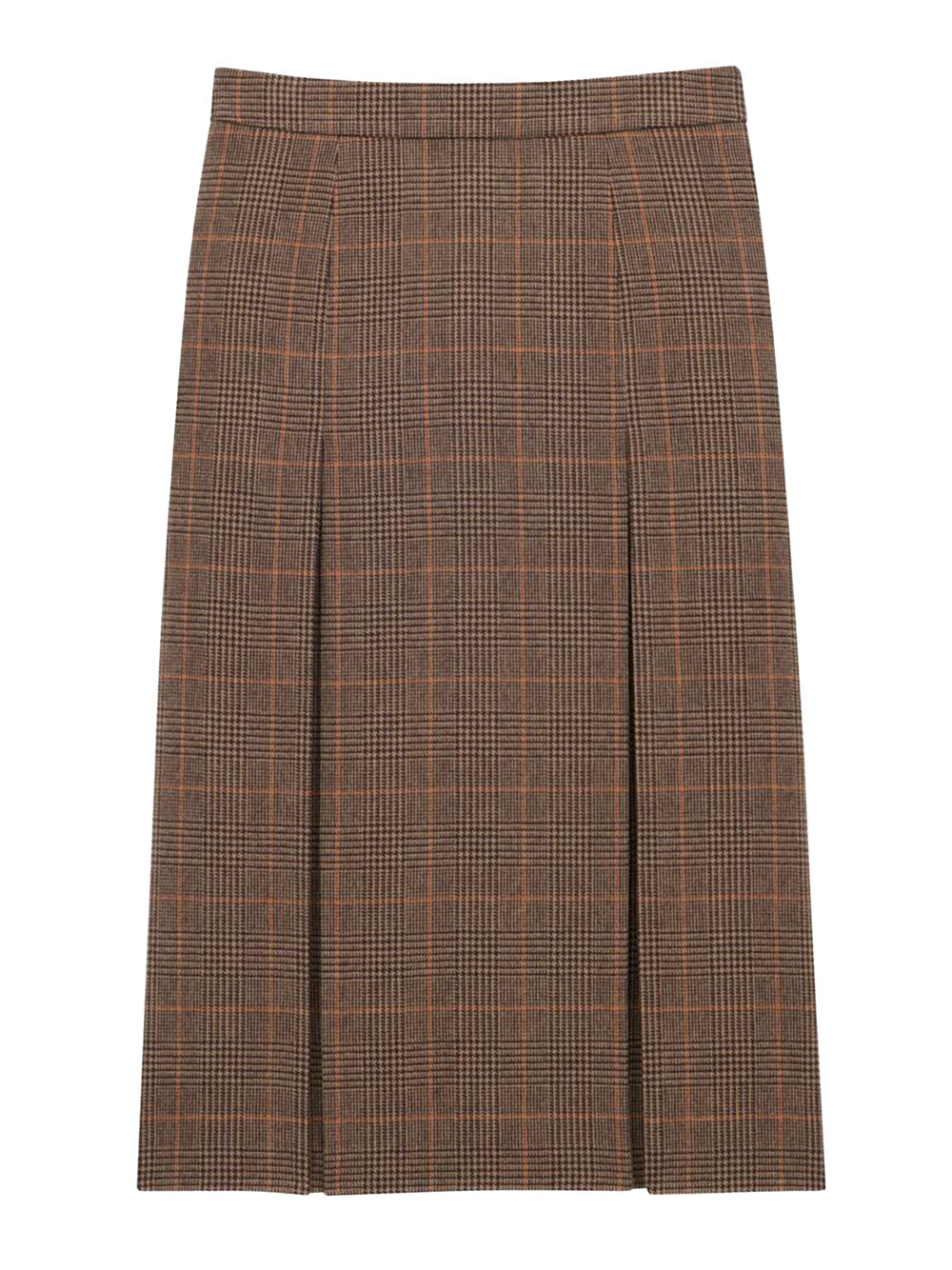 Saint Laurent Women Gonna Midi In Lana E Cashmere Principe Di Galles