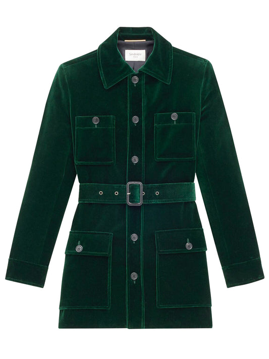 Saint Laurent Women Giacca Sahariana In Velluto
