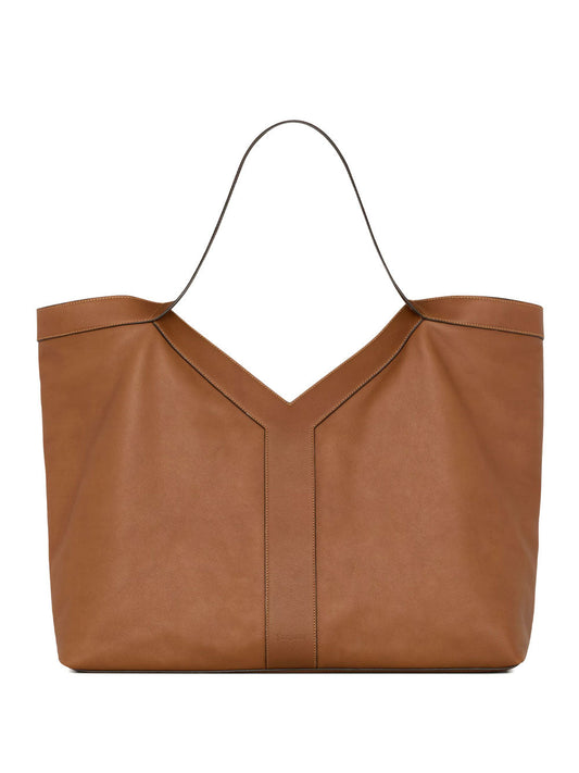 Saint Laurent Men Y Large Tote In Grained Leather