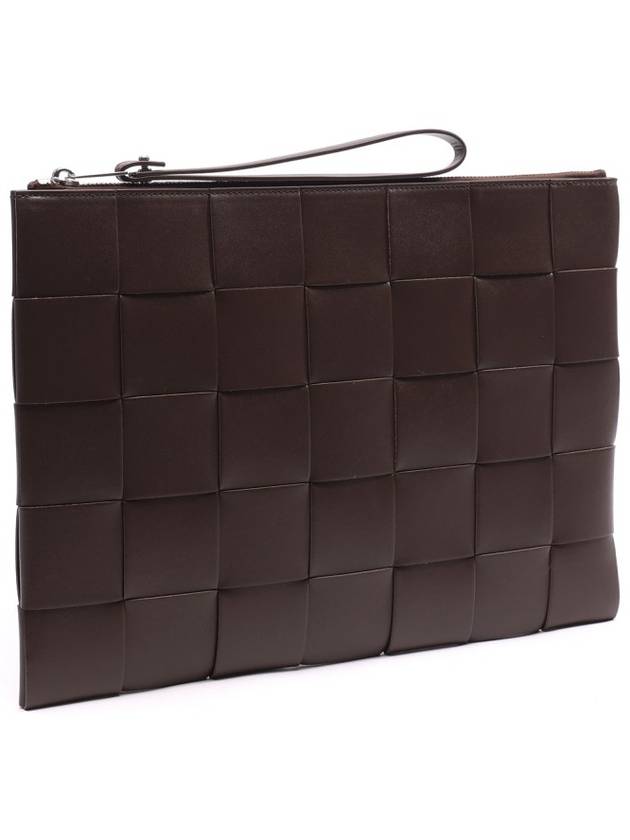 Bottega Veneta Intrecciato Weaving Strap Clutch Bag Brown