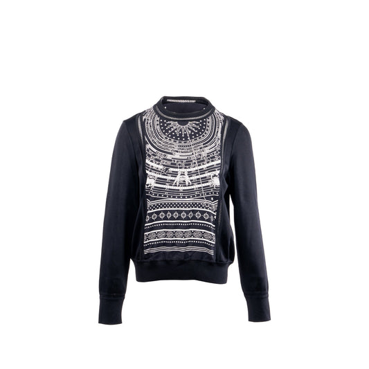 Hermes size 42 Astrologie Bandana Long Sleeve sweatshirt silk black/multicolour