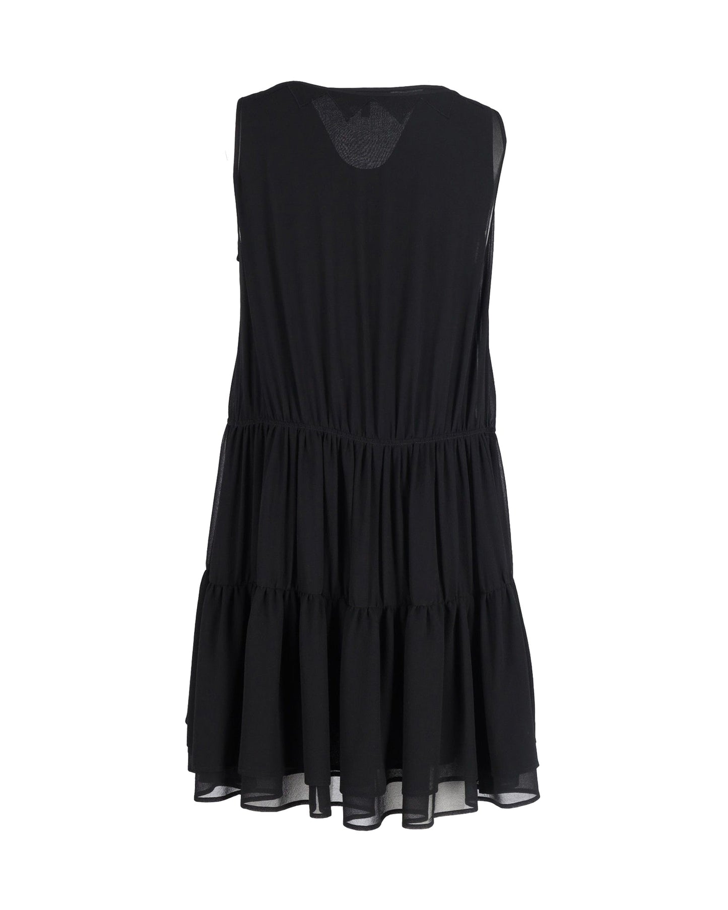 See By Chloe Sleeveless Tiered Mini Dress in Black Silk