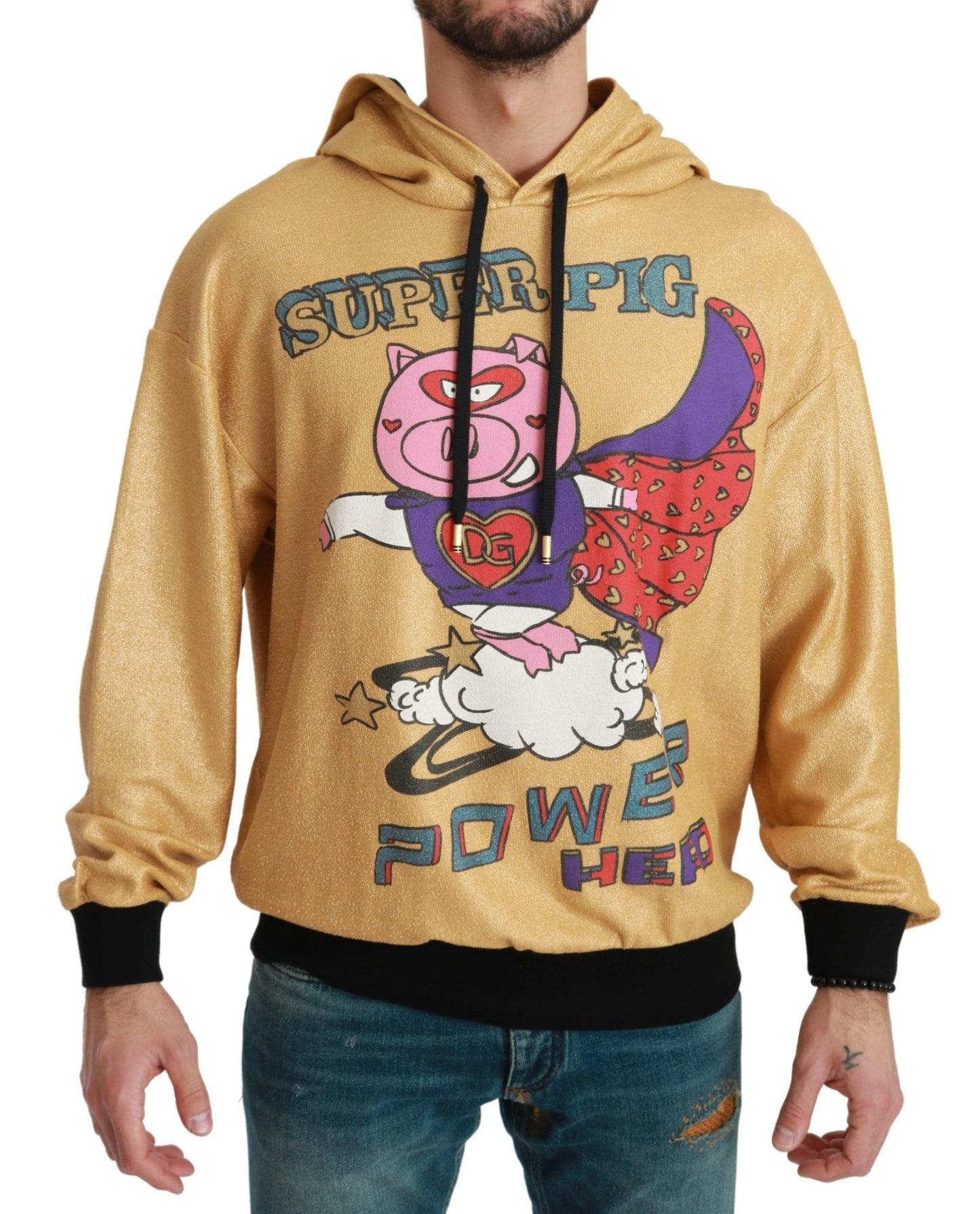 Dolce & Gabbana Gold Pig of the Year Hooded Men's Sweater