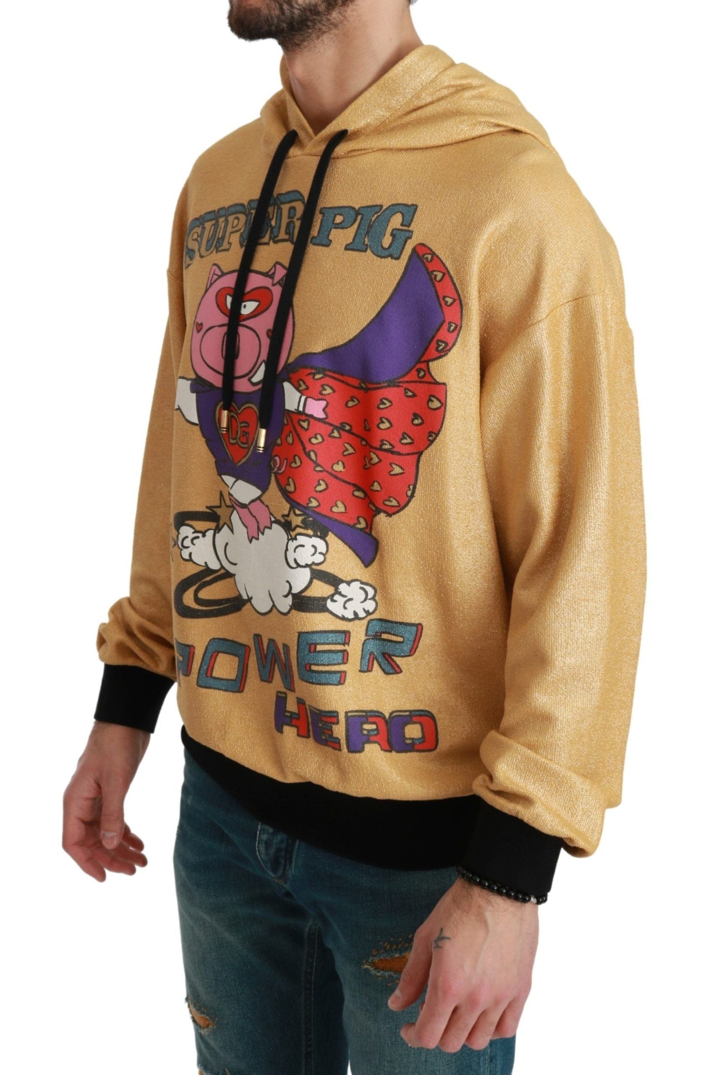 Dolce & Gabbana Gold Pig of the Year Hooded Men's Sweater