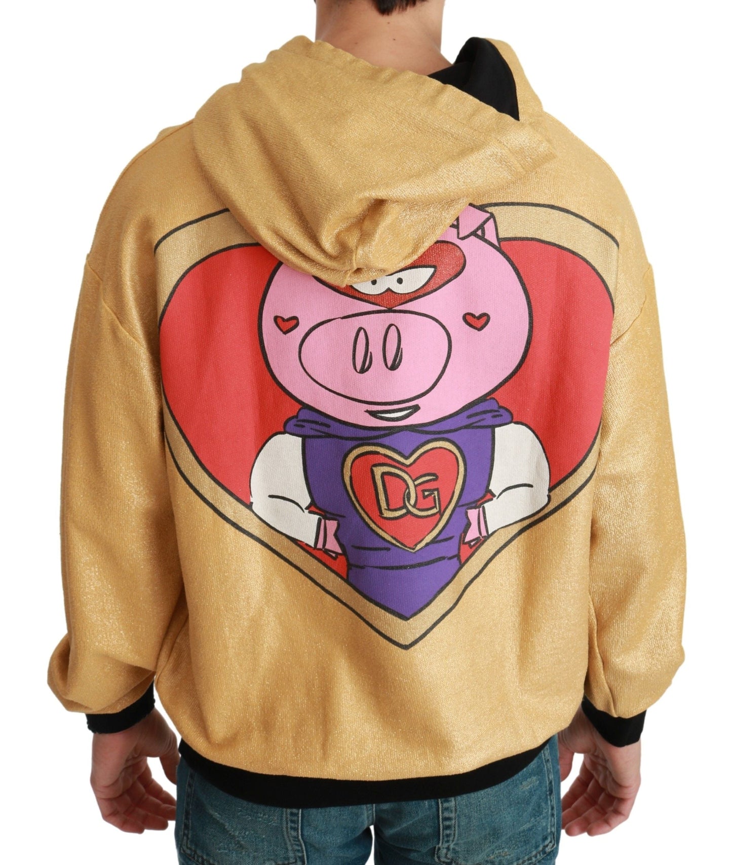 Dolce & Gabbana Gold Pig of the Year Hooded Men's Sweater
