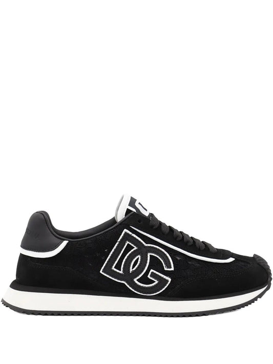 Dolce & Gabbana Women Dg Cushion Lace-Detailed Suede Sneakers