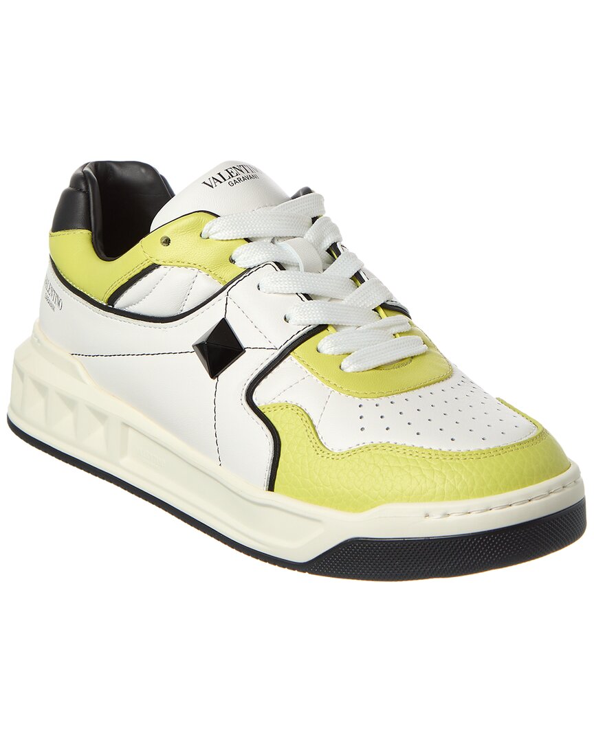 Valentino Roman Stud Leather Sneaker Green