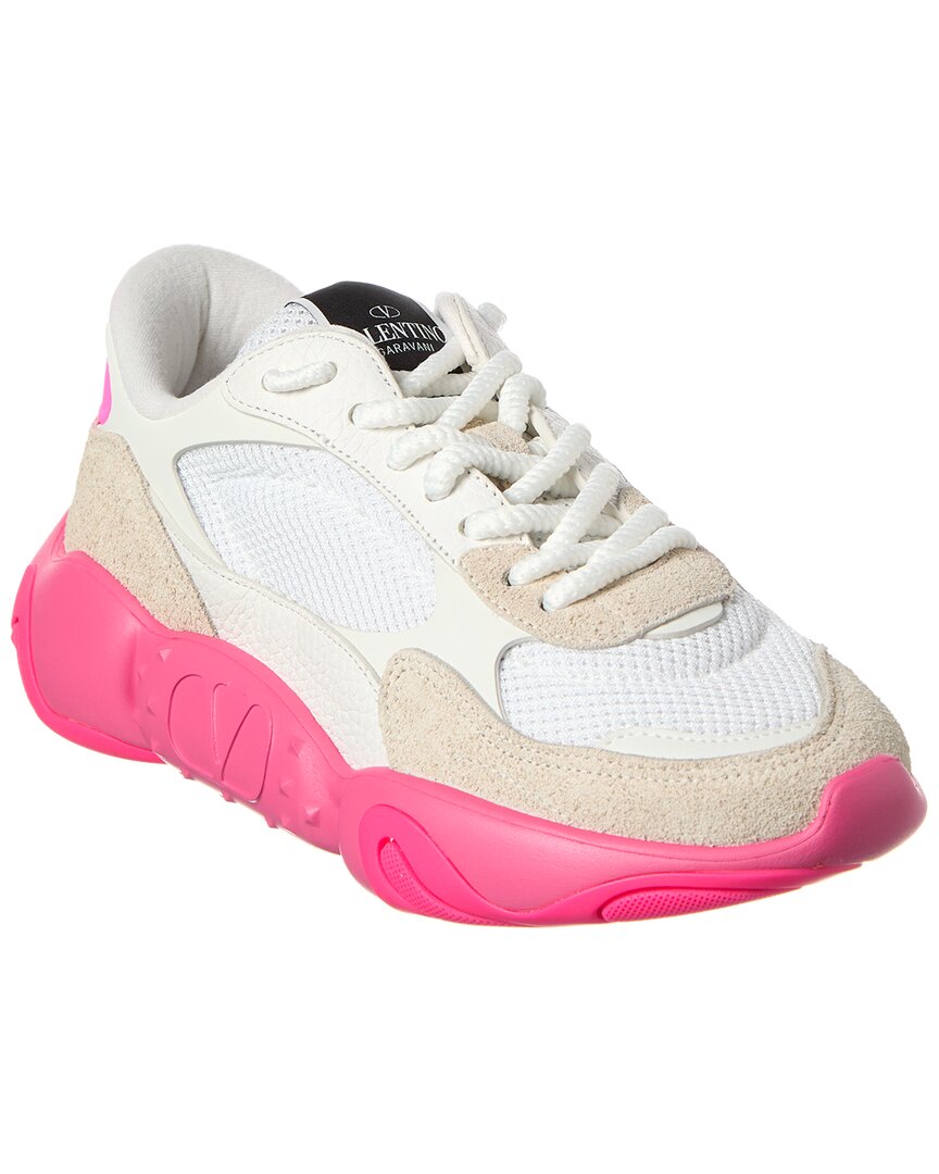 Valentino Vlogo Mesh & Leather Sneaker White