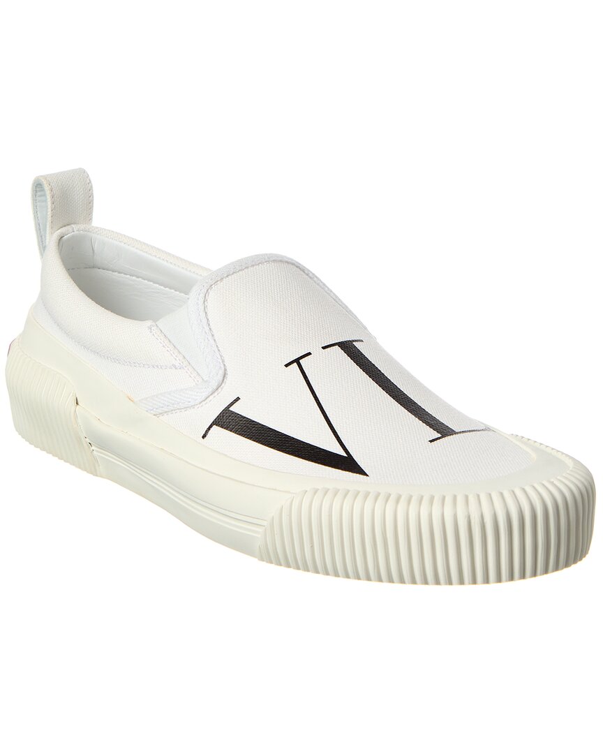 Valentino Vltn Canvas Slip-On Sneaker White