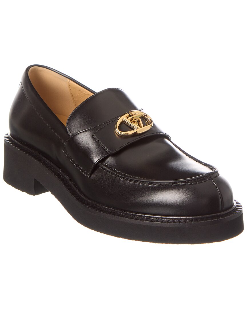 Valentino Rockstud Leather Loafer Black