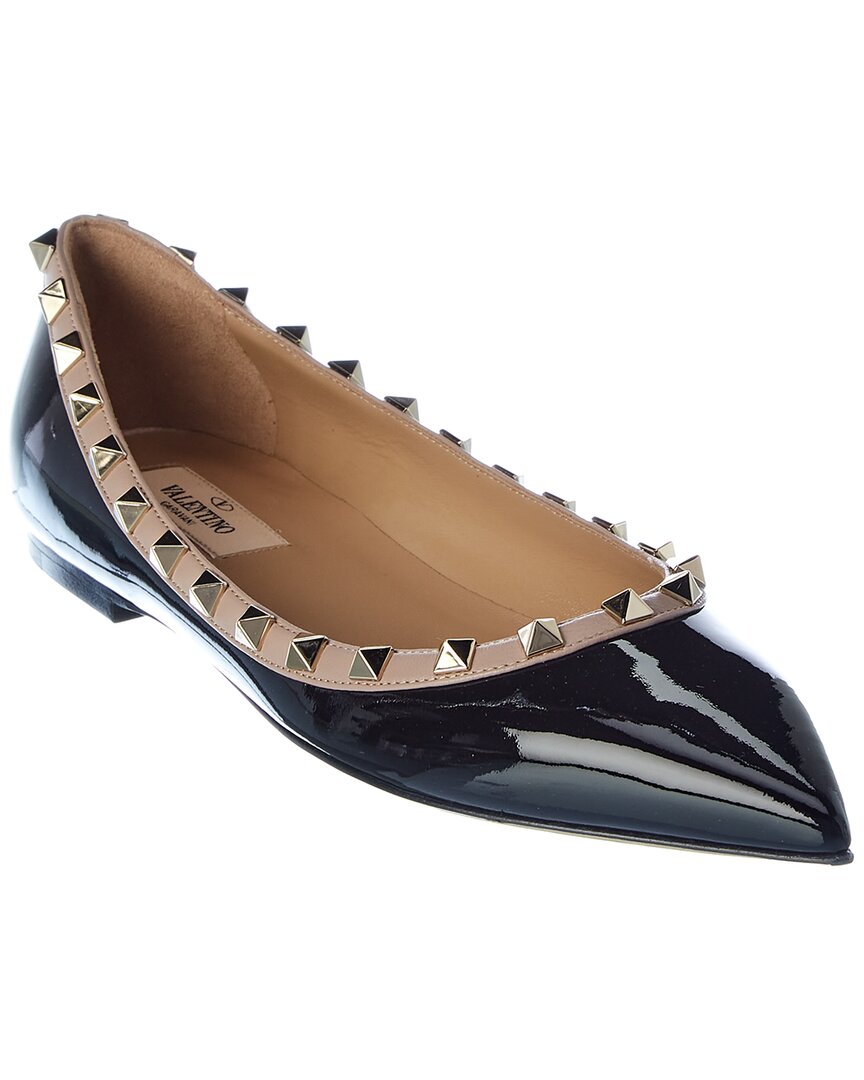 Valentino Rockstud Patent Flat Black