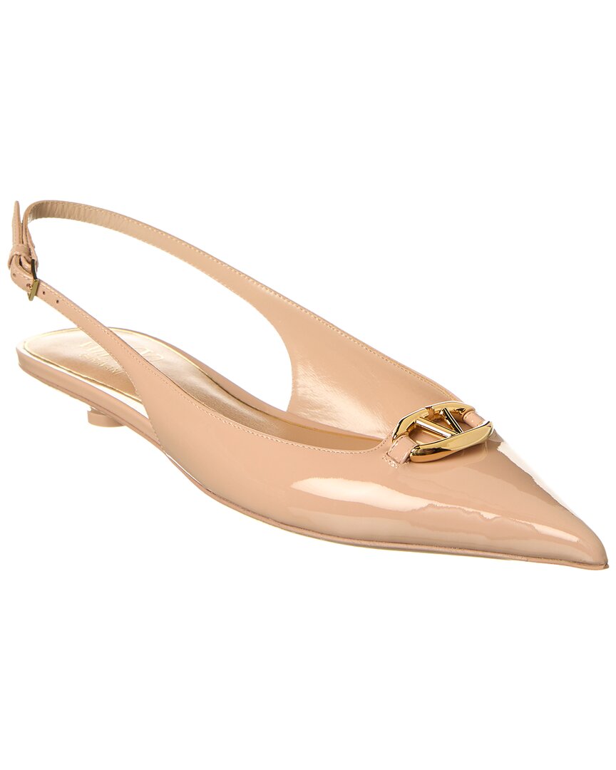 Valentino Vlogo Patent Slingback Pump Beige
