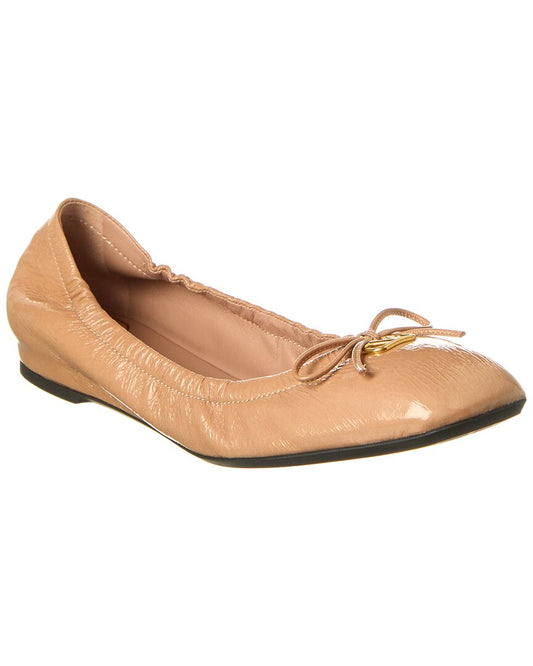 Valentino Vlogo Signature Patent Flat Beige