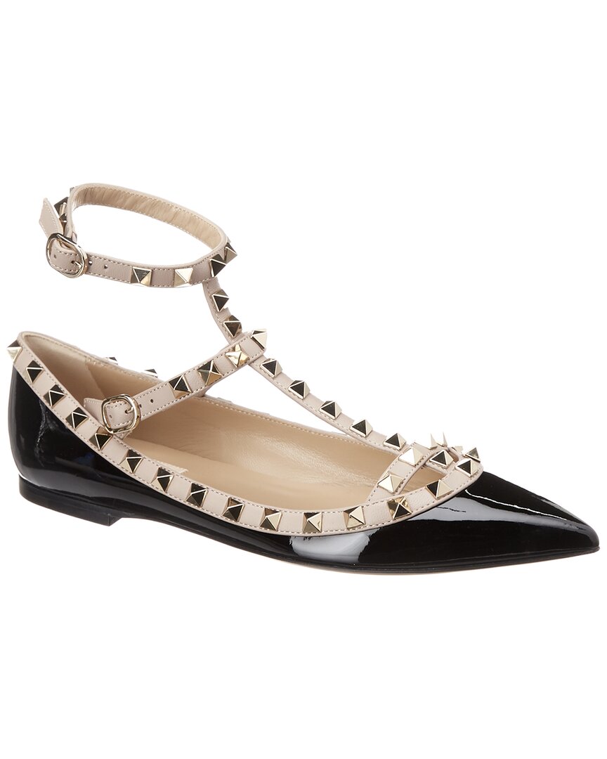 Valentino Rockstud Caged Leather Flat Black