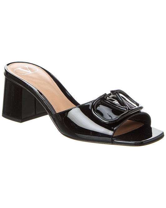 Valentino Vlogo 60 Patent Sandal Black