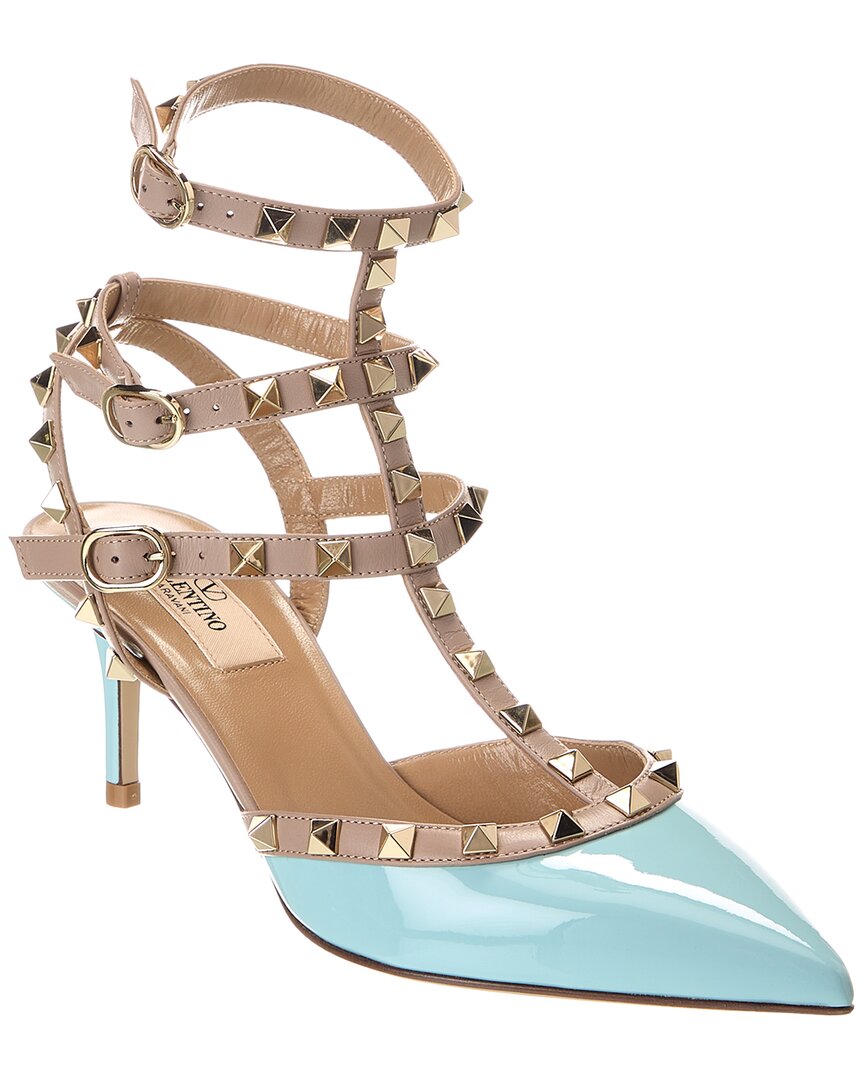 Valentino Rockstud Caged 65 Patent Ankle Strap Pump Multi