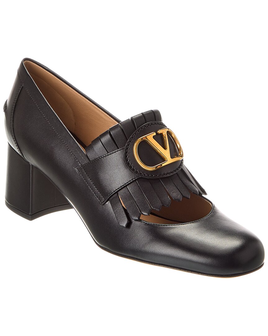 Valentino Vlogo Signature 60 Leather Pump Black