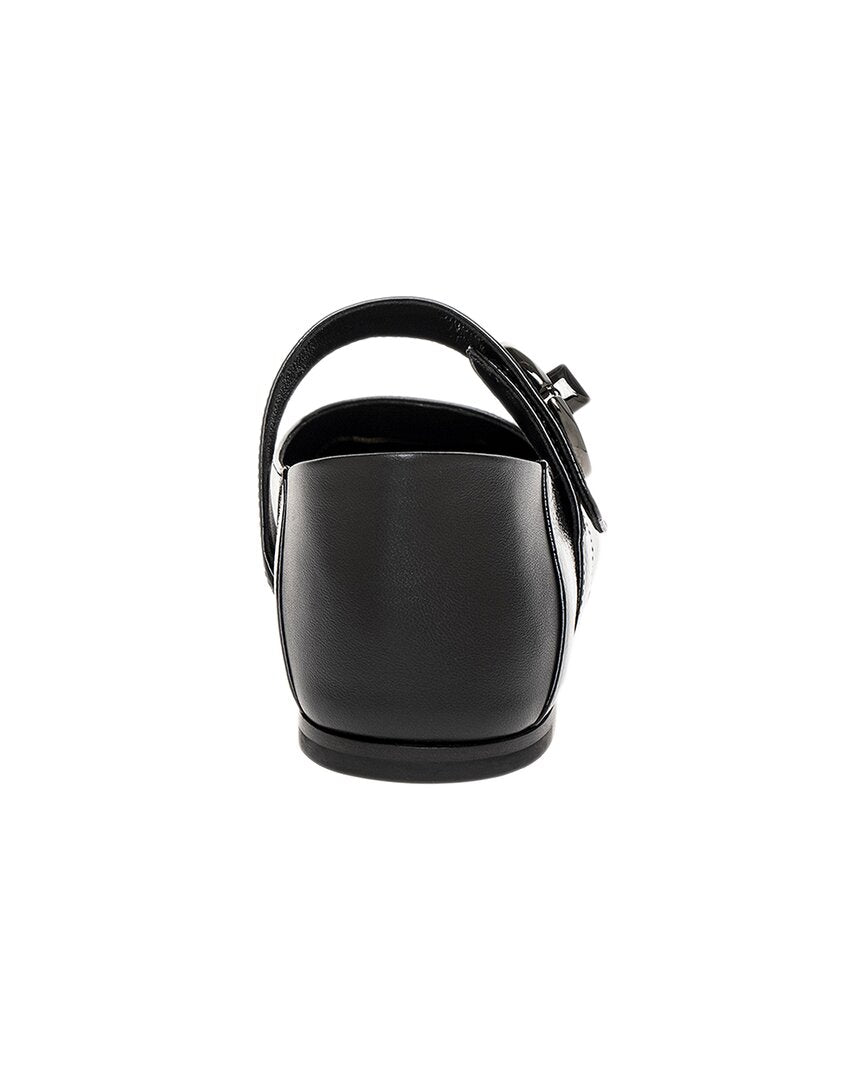 Valentino Vlogo Mary Jane Leather Ballerina Flat