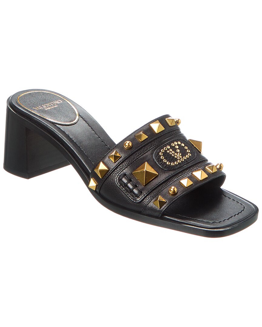 Valentino Vlogo Signature 60 Grainy Leather Sandal Black