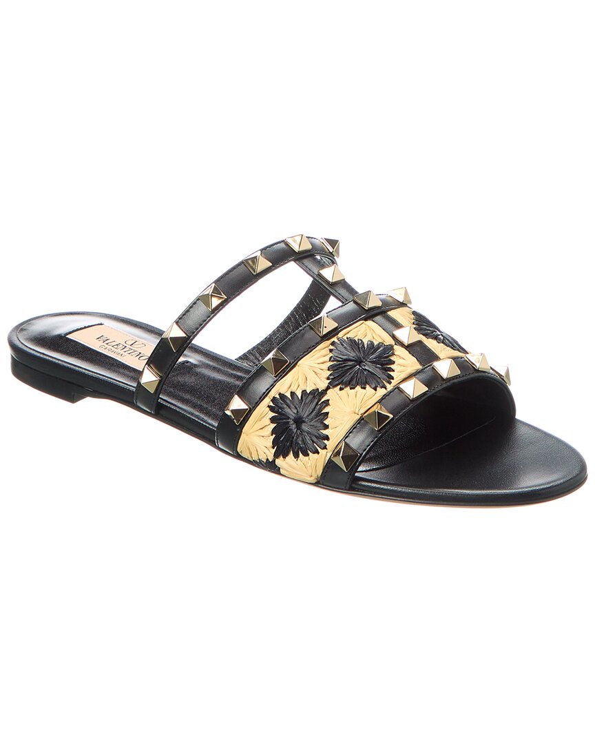 Valentino Rockstud Leather Sandal Black