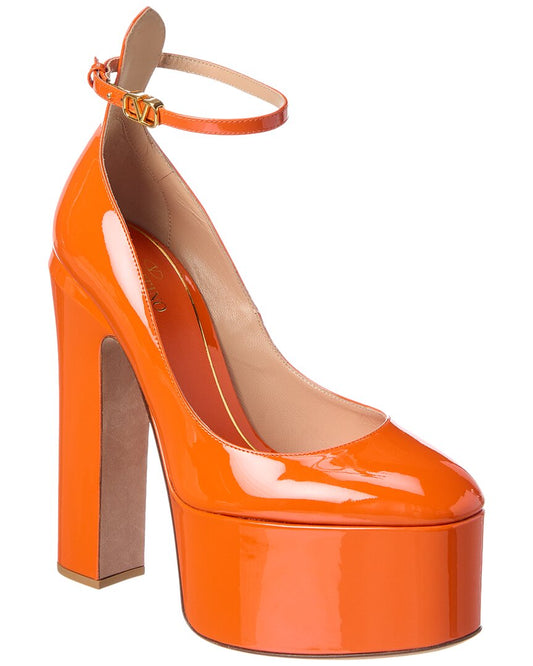 Valentino Tan-Go 155 Patent Platform Pump Orange