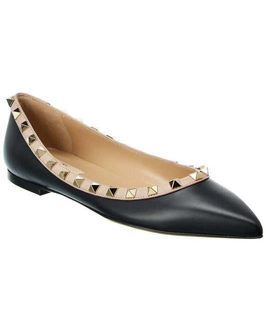 Valentino Rockstud Leather Flat Black
