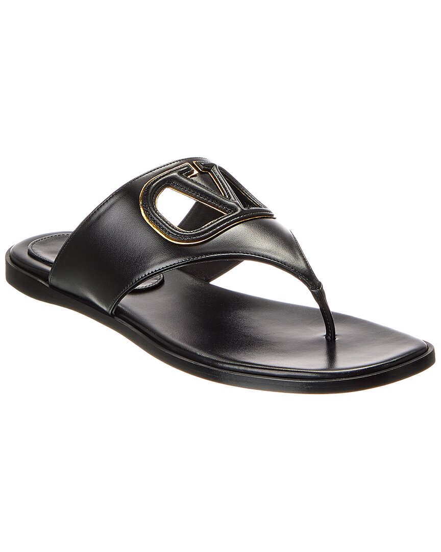 Valentino Vlogo Leather Sandal 36.5 Black