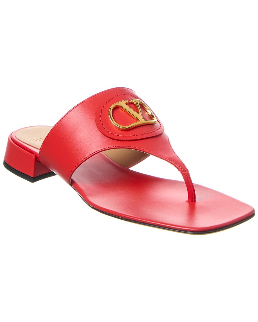 Valentino Vlogo Signature Leather Sandal Orange