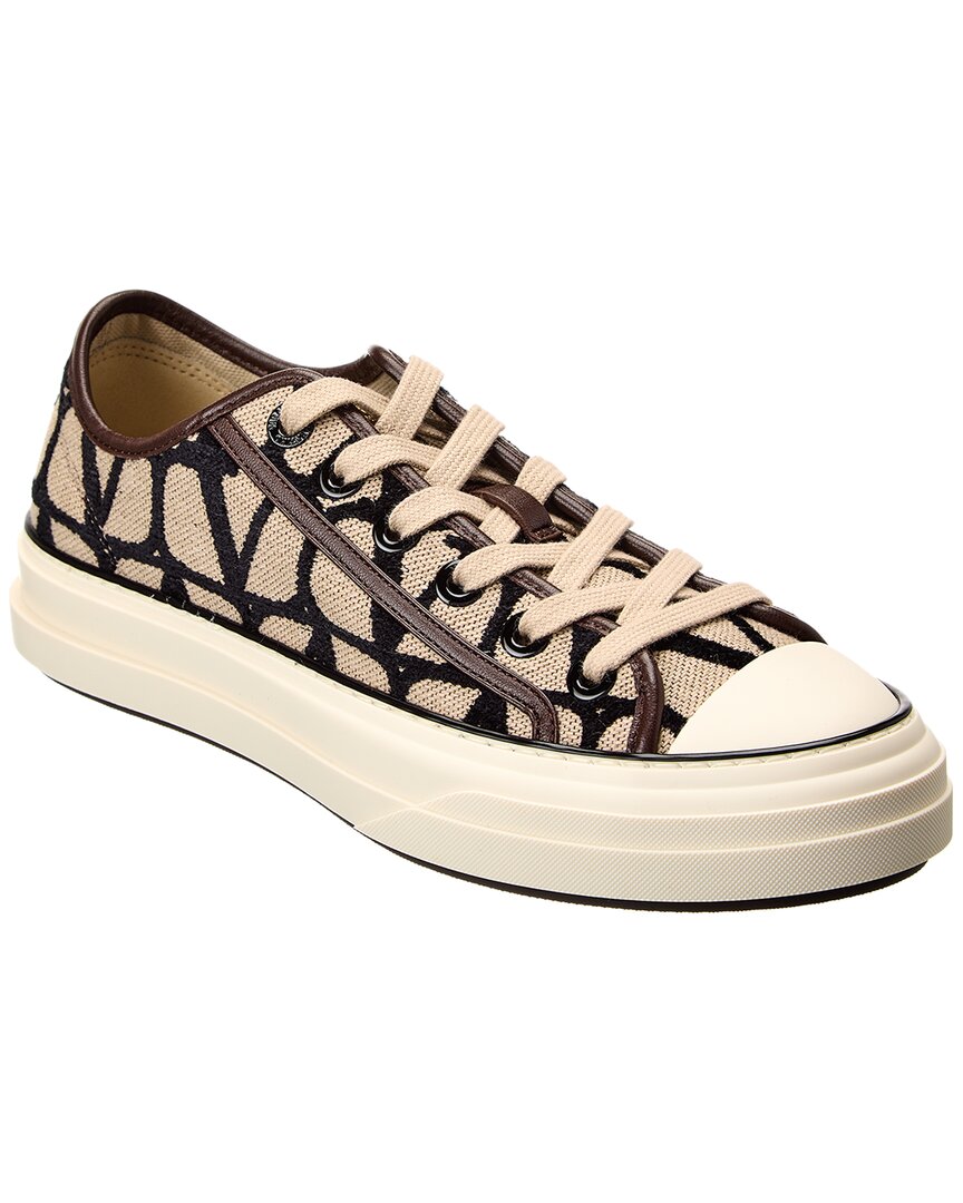 Valentino Toile Iconographe Canvas & Leather Sneaker 38 Multi