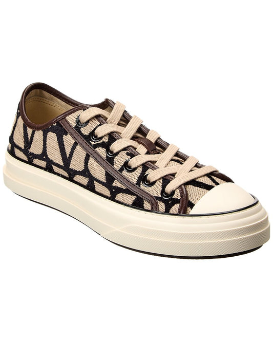 Valentino Toile Iconographe Canvas & Leather Sneaker 38 Multi