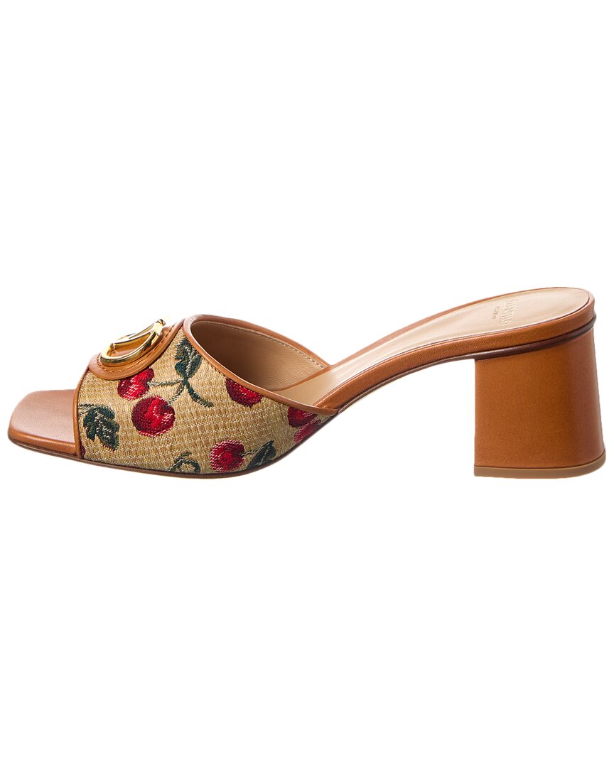 Valentino Vlogo Signature 60 Cherryfic Leather-Trim Sandal