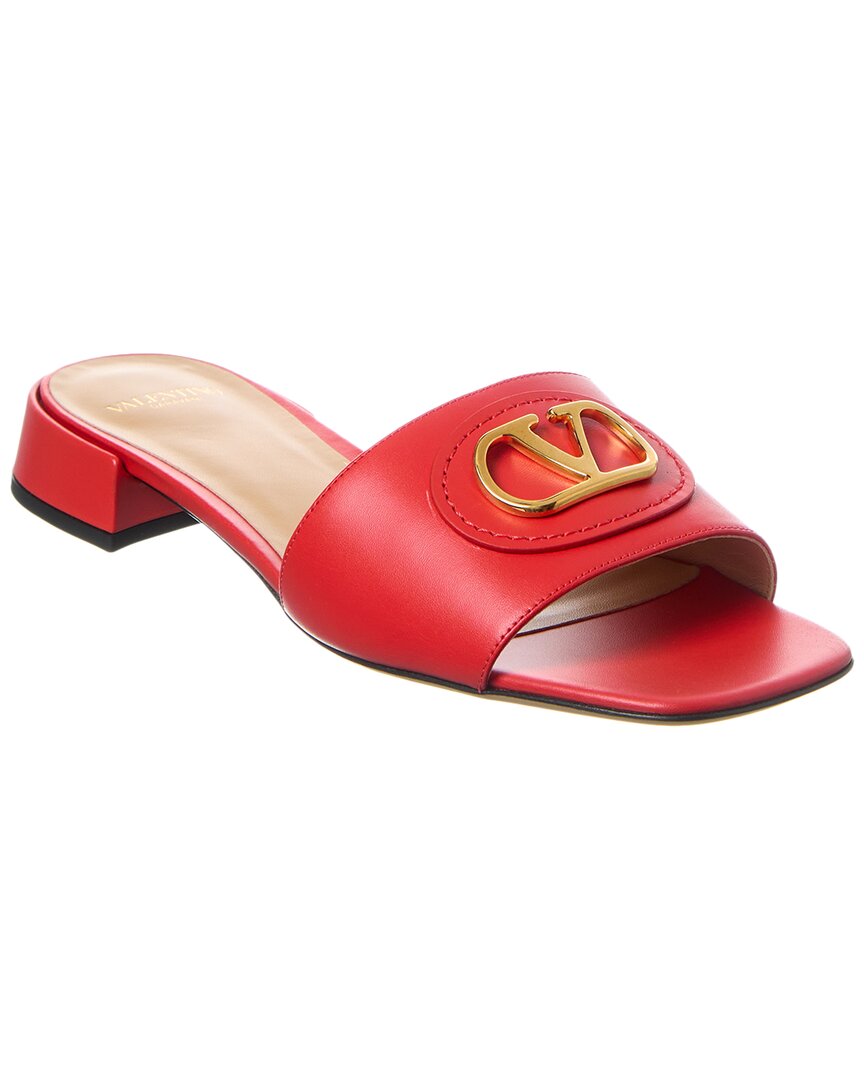 Valentino Vlogo Signature Leather Sandal Orange
