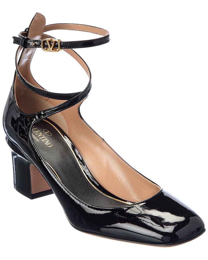 Valentino Vlogo Tan-Go 60 Patent Pump Black