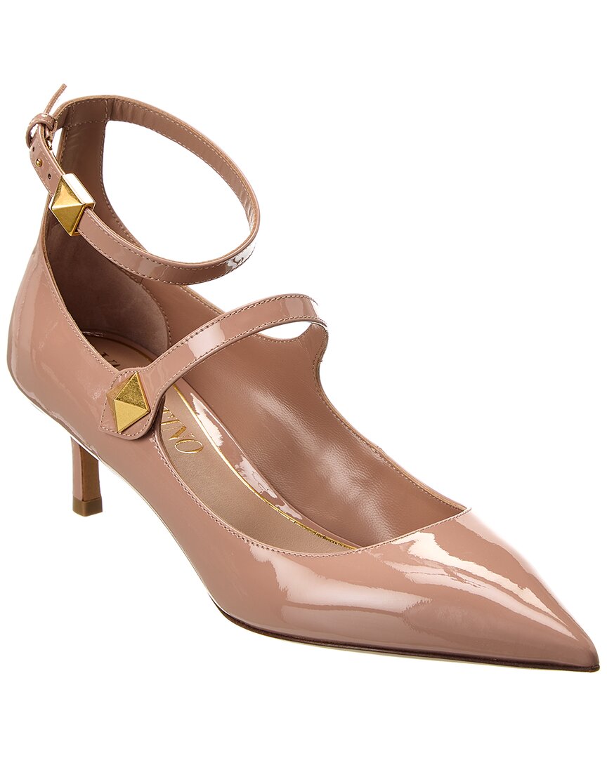 Valentino Roman Stud 50 Patent Pump Pink