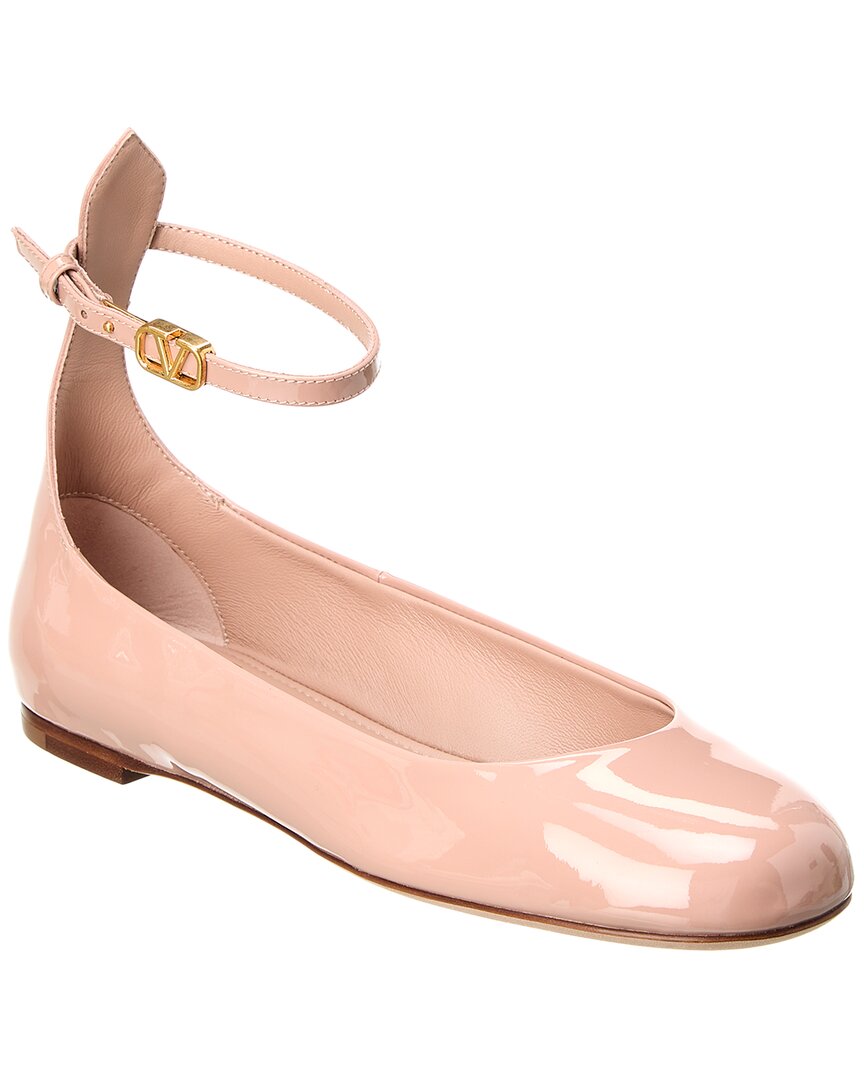 Valentino Tan Go Patent Flat Pink
