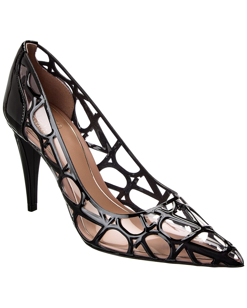 Valentino Vlogo 90 Vinyl & Patent Pump Black