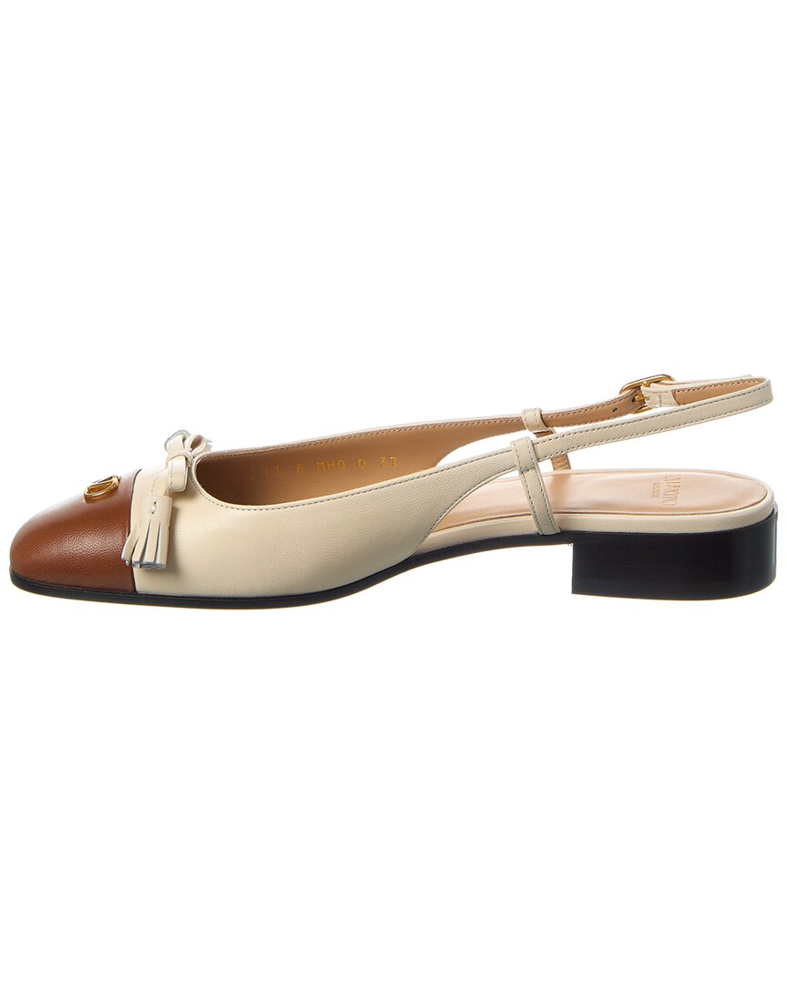 Valentino Valet Du Roi Leather Slingback Ballerina Flat