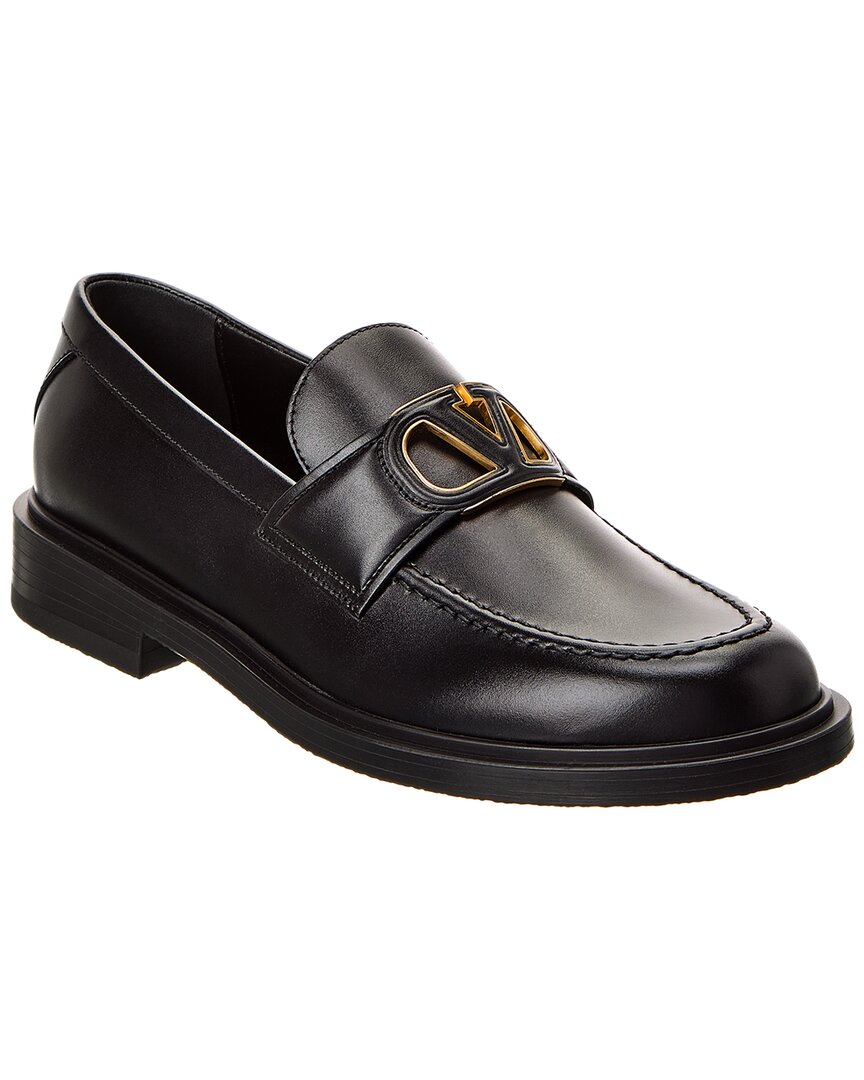 Valentino Vlogo Leather Loafer Black